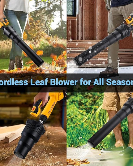 Leaf Blower Cordless with 2X 4.0Ah Batteries Powered, 150 MPH, 5 Variable Speed, Lightweight Electric Leaf Blower for Lawn Care, Snow, Gifts, Garage, Rooftop - LeafyLoom