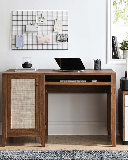 Modway Soma Desk, Walnut, 47" - LeafyLoom