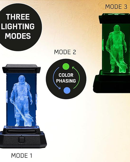 Paladone The Mandalorian Holographic Light, 3D Laser-Etched Crystal Model of The Mandalorian and Grogu, 12cm (4.7") Tall Lighting and Star Wars Decor - LeafyLoom