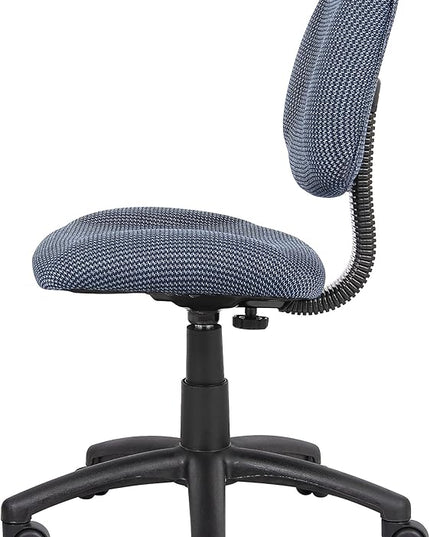Boss Office Products Perfect Posture Delux Fabric Task Chair without Arms in Blue - LeafyLoom