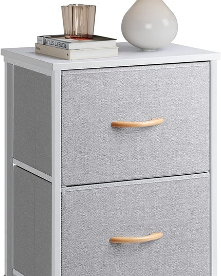 Nicehill Nightstand, Nightstand for Bedroom with Drawers, Small Dresser with Drawers, Bedside Table Bedside Furniture, Night Stand End Table with Storage Drawers for Bedroom, Light Grey - LeafyLoom
