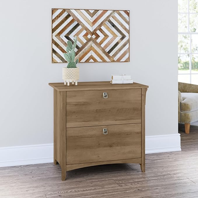 Bush SAF132RCP-03 Salinas 2-Drawer Lateral File Cabinet, Letter/Legal, Reclaimed Pine, 31.73-Inch - LeafyLoom