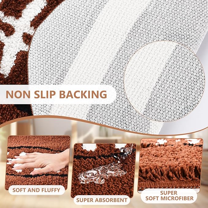 Cool Football Rug for men room decor-32"x 20" Non Slip kid Rug for Aesthetic bathroom & area rugs fun Decor Microfiber Fluffy Rug for y2k Room Decor-Cute Rug - LeafyLoom