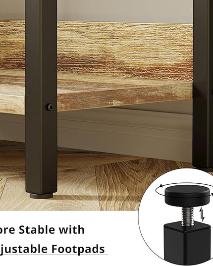 IRONCK Bookcases and Bookshelves Triple Wide 5 Tiers Industrial Bookshelf with Baffles Large Etagere Bookshelf with Metal Frame for Living Room Home Office - LeafyLoom