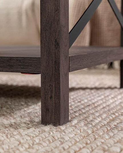 Walker Edison Sedalia Modern Farmhouse Metal-X Coffee Table, 1 Pack, Sable Grey - LeafyLoom