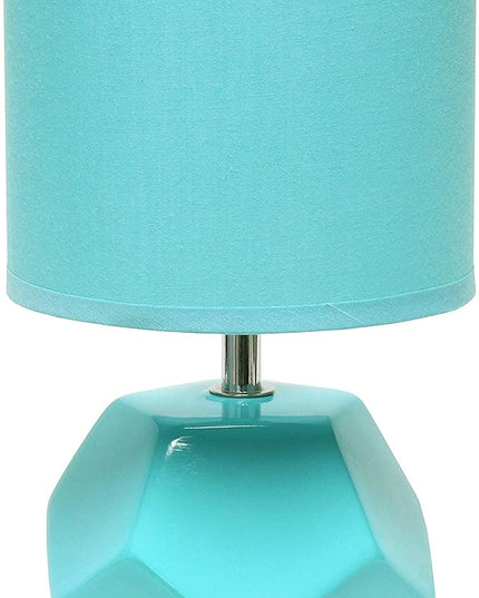 Simple Designs LT2065-BLU Round Prism Mini Table Lamp with Matching Fabric Shade Blue (Pack of 24) - LeafyLoom