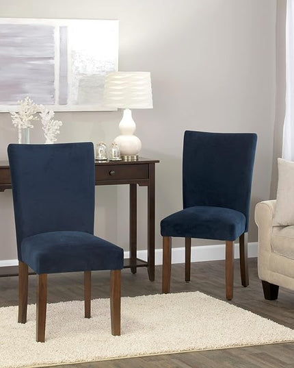 HomePop Parsons Classic Dining Room Tables and Chairs, Pack of 2, Dark Navy - LeafyLoom