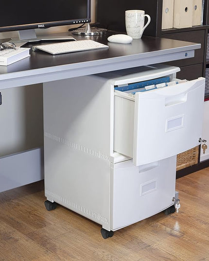 Storex 61316U01C File Cabinet, 1-Pack, White - LeafyLoom