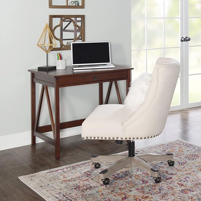 Linon Home Dcor Titian Laptop Desk, Antique Tobacco, 31.5" W x 24.02" D x 30" H - LeafyLoom