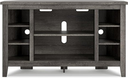 Signature Design by Ashley Arlenbry Modern Corner TV Stand with Fireplace Option & Fits TVs Up to 48 Inches, Gray - LeafyLoom