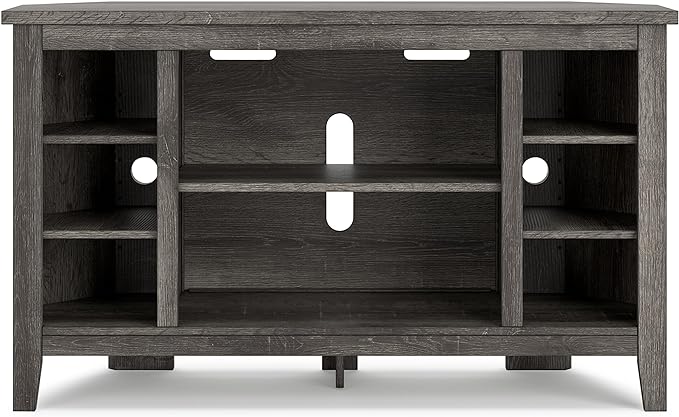 Signature Design by Ashley Arlenbry Modern Corner TV Stand with Fireplace Option & Fits TVs Up to 48 Inches, Gray - LeafyLoom