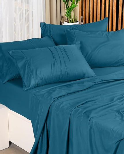 Utopia Bedding Queen Bed Sheets Set - 4 Piece Bedding - Brushed Microfiber - Shrinkage and Fade Resistant - Easy Care (Queen, Denim Blue) - LeafyLoom