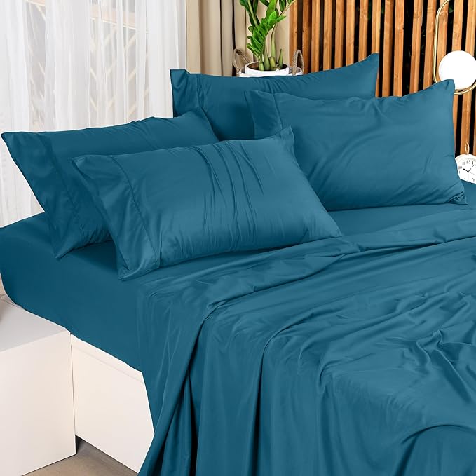 Utopia Bedding Full Bed Sheets Set - 4 Piece Bedding - Brushed Microfiber - Shrinkage and Fade Resistant - Easy Care (Full, Denim Blue) - LeafyLoom
