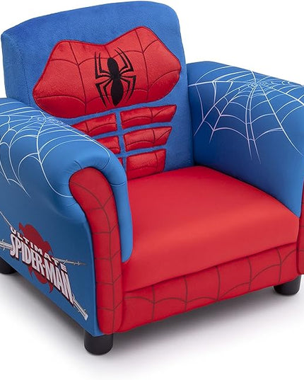 Delta Children Figural Upholstered Chair, Marvel Spider Man (Blue, Red) - LeafyLoom