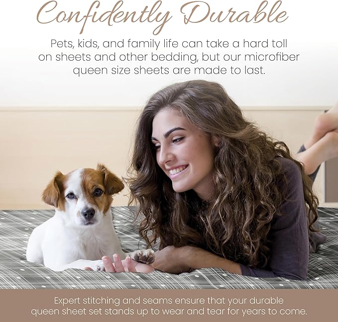 Linen Market 4 Piece King Bedding Sheet Set (Gray Polka) - Sleep Better Than Ever with These Ultra-Soft & Cooling Bed Sheets for Your King Size Bed - Deep Pocket Fits 16" Mattress - LeafyLoom