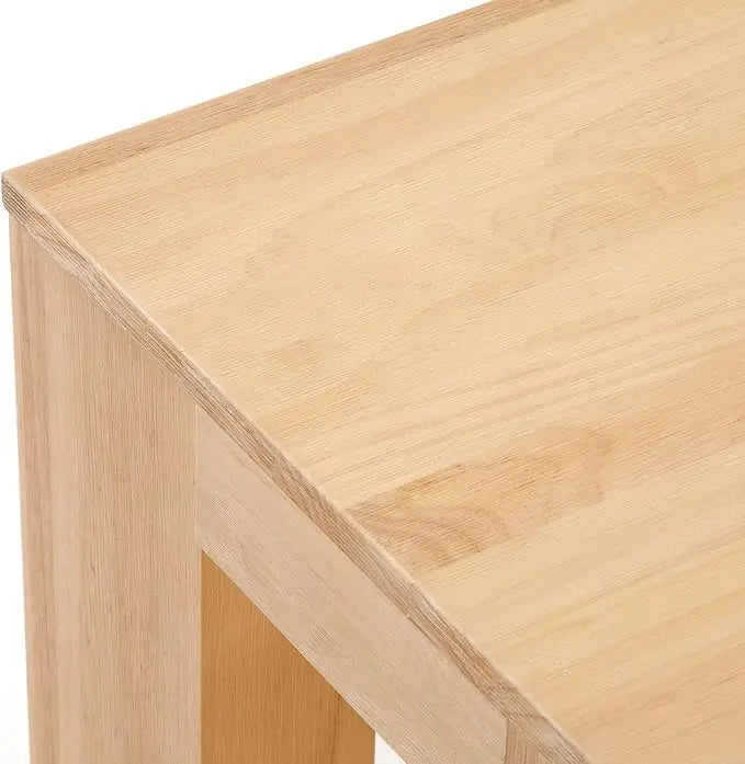 Plank+Beam Modern Rectangular Coffee Table with Shelf, Solid Wood, 48 Inch, Center Table with Storage, 2 Tier Tea Table for Living Room, Blonde Wirebrush - LeafyLoom