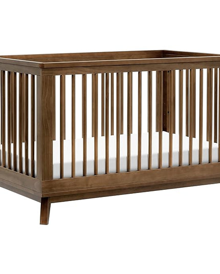 Babyletto Scoot 3-in-1 Convertible Crib with Toddler Bed Conversion Kit in Natural Walnut, Greenguard Gold Certified - LeafyLoom