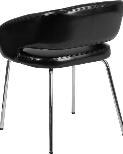 Flash Furniture Fusion Series Contemporary Black LeatherSoft Side Reception Chair - LeafyLoom