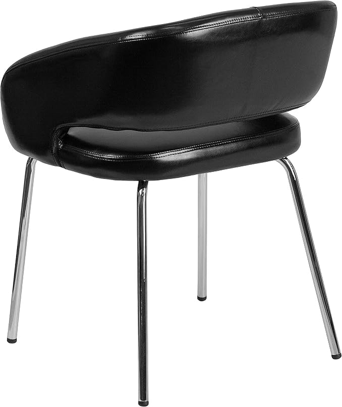 Flash Furniture Fusion Series Contemporary Black LeatherSoft Side Reception Chair - LeafyLoom