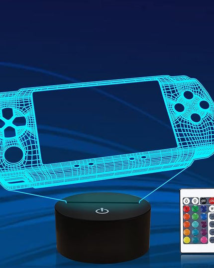 Attivolife Gameped 3D Illusion Lamp, handheld Game Console Night Light with Remote Control + Timer 16 Color Change Lamps Kids Gamer Room Decor Plug in Cool Festival Birthday Gifts for Boys Men Child - LeafyLoom