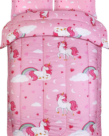 Utopia Bedding All Season Unicorn Comforter Set with 2 Pillow Cases, 3 Piece Soft Brushed Microfiber Kids Bedding Set for Boys/Girls, Machine Washable (Twin) - LeafyLoom