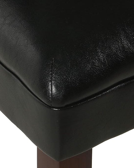 HomePop Parsons Upholstered Accent Dining Chair, Set of 2, Black Faux Leather - LeafyLoom