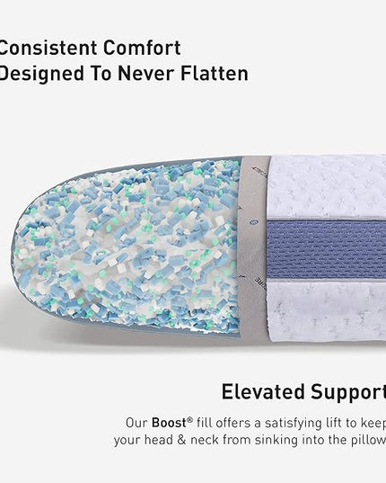 Bedgear Balance Performance Pillow - Size 1.0 - Moisture Wicking Bed Pillow - All Sleep Positions - Medium Firmness Sleeping Pillow - Hypoallergenic, Washable Removable Cover - 20" W x 26" L x 5.25" H - LeafyLoom