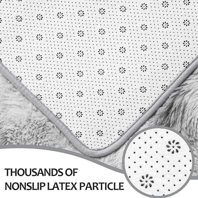 6x9 Large Area Rugs for Living Room, Super Soft Fluffy Modern Bedroom Rug, Tie-Dyed Light Grey Indoor Shag Fuzzy Carpets for Girls Kids Nursery Room Home Decor - LeafyLoom