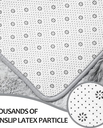 5x8 Large Area Rugs for Living Room, Super Soft Fluffy Modern Bedroom Rug, Tie-Dyed Light Grey Indoor Shag Fuzzy Carpets for Girls Kids Nursery Room Home Decor - LeafyLoom