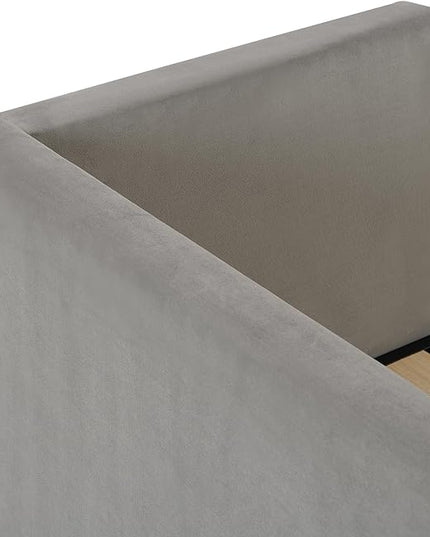 Bellemave Twin Size Upholstered Daybed with Pop up Trundle,Velvet Twin Daybed Frame,Twin to King Daybed,Day bed with Trundle Bed Twin,Tufted Sofa Bed Daybed,Bedroom,Living Room,Guest Room(Gray) - LeafyLoom