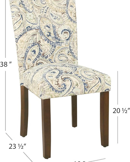 HomePop Parsons Classic Dining Room Tables and Chairs, Pack of 2, Blue Velvet - LeafyLoom