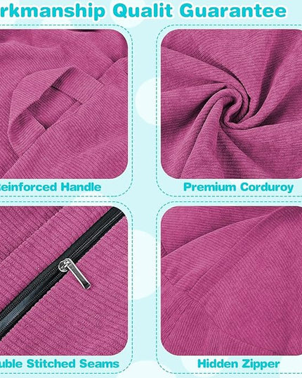 Stuffed Animal Storage Bean Bag Chair Cover (No Filler) for Kids and Adults.Soft Premium Corduroy Stuffable Beanbag for Organizing Children Plush Toys or Memory Foam Small 100L (RoseRed) - LeafyLoom