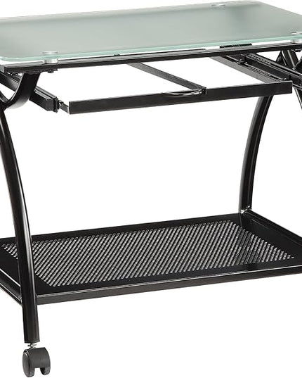 OSP Designs NWP30-BK Office Star Newport Powder Coated Steel Frame Mobile File Holder, Black - LeafyLoom