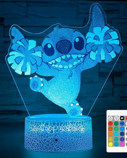 Stitch Gifts, Stitch Night Light for Kids, Stitch Decoration 3D Night Light, 16 Colors Change with Remote - LeafyLoom