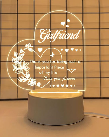 Girlfriend Gift, Birthday Gift for Girlfriend Night Light - Gift for Girlfriend Romantic, Anniversary Christmas Valentines Day Gifts for Girlfriend - LeafyLoom