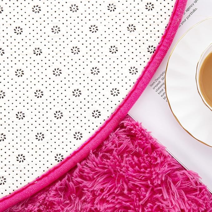 Noahas Ultra Soft Fluffy Bedroom Rugs Kids Room Carpet Modern Shaggy Area Rugs Home Decor 2.6' X 5.3', Hot Pink - LeafyLoom