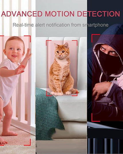 LaView Security Cameras 4pcs, Home Security Camera Indoor 1080P, Wi-Fi Cameras Wired for Pet, Motion Detection, Two-Way Audio, Night Vision, Phone App, Works with Alexa, iOS & Android & Web Access LaView