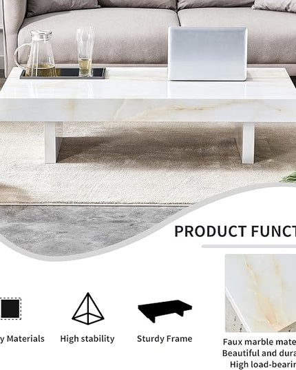NicBex 47.2Inch Rectangular Dining Table,Minimalist Kitchen Table with Imitation Marble Patterns Tabletop for 4 to 6,Modern Coffee Table,Dining Room Table for Kitchen,Small Space and Living Room,Black - LeafyLoom