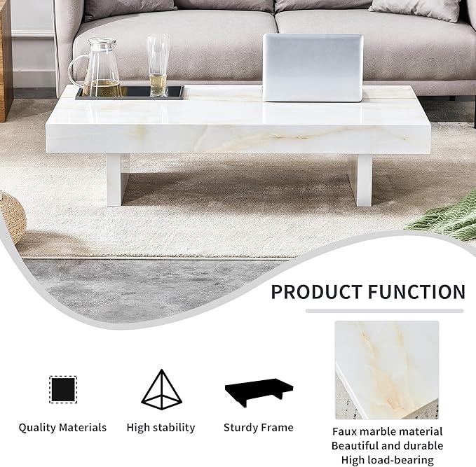 NicBex 47.2Inch Rectangular Dining Table,Minimalist Kitchen Table with Imitation Marble Patterns Tabletop for 4 to 6,Modern Coffee Table,Dining Room Table for Kitchen,Small Space and Living Room,Black - LeafyLoom