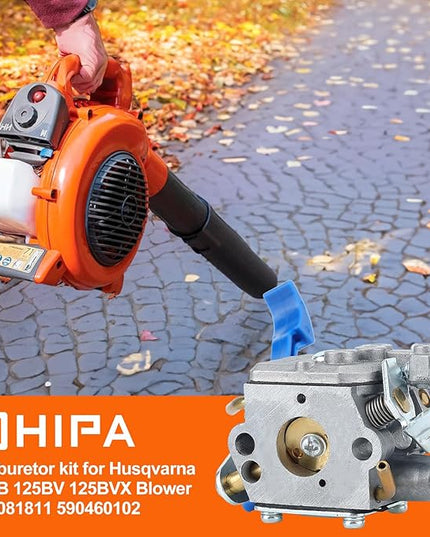 Hipa 125B Carburetor for Husq 125B 125BVX 125BX Jonsered B2126 BV2126 Leaf Blower Replace 545081811 590460102 C1Q-W37 Blower Carburetor Tune Up Kit Parts with 545112101 Filter - LeafyLoom