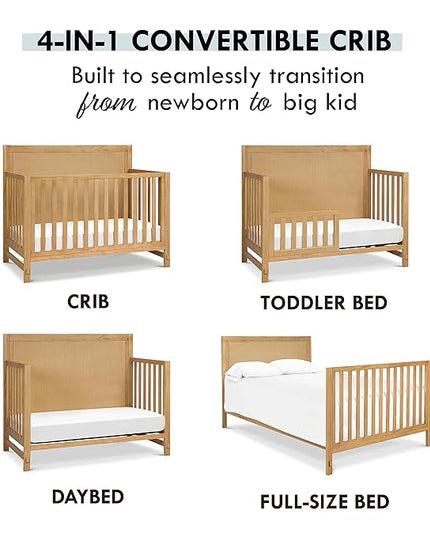 Davinci Margot 4-in-1 Convertible Crib in Honey GREENGUARD Gold Certified - LeafyLoom