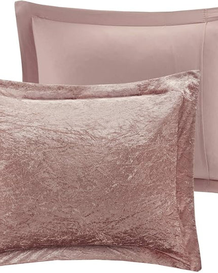 Intelligent Design King Comforter Set, Velvet Comforter Set , Luxury Diamond Quilting Comforter Set, Fluffy Comforter Bed Set with Decorative Pillowand 2 Shams, 4 Piece Pink, King/ Cal King - LeafyLoom