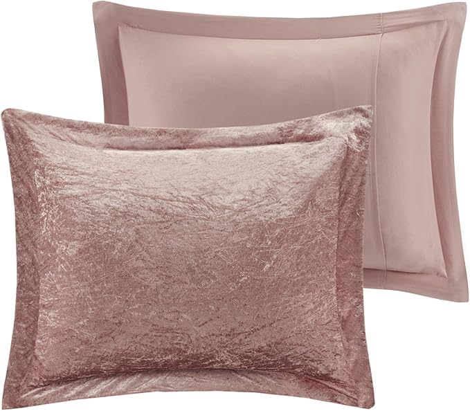Intelligent Design King Comforter Set, Velvet Comforter Set , Luxury Diamond Quilting Comforter Set, Fluffy Comforter Bed Set with Decorative Pillowand 2 Shams, 4 Piece Pink, King/ Cal King - LeafyLoom