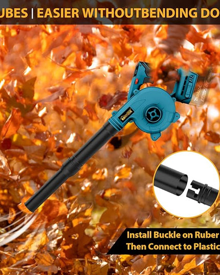 Cordless Leaf Blower for Makita 18V Battery, 2-in-1 Handle Electric Blower + Vacuum Cleaner, 6 Variable Speed Up to 180MPH, Electric Jobsite Air Blower with Brushless Motor (Battery Not Included) - LeafyLoom