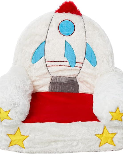 Amazon Basics Children's Plush Toddler Chair, Rocket, Multicolor - LeafyLoom