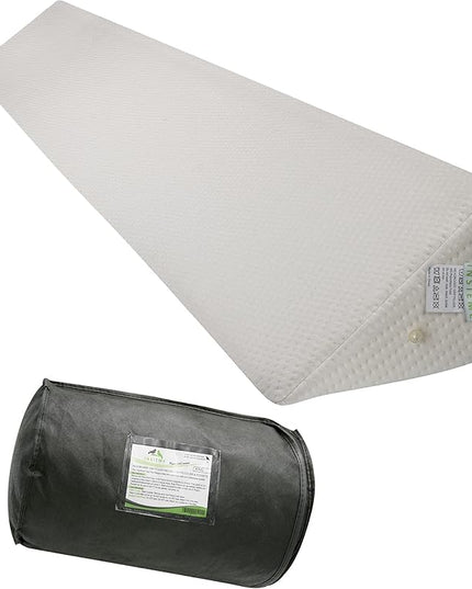 Insieme Queen Size Headboard Wedge Pillow (White) |Multi-Use Foam Bed Gap Filler for Covering Gaps Between Bed and Headboard or Wall (60x8x6x10 inch) - LeafyLoom