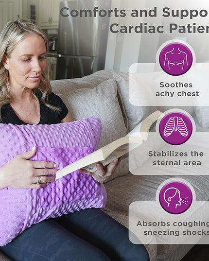 Zomaple Hysterectomy Pillow- Super Comfy Shock Absorbing Hysterectomy Recovery Pillow with 2 Pockets and Gel Pack- Tummy Pillow with Hands Placement Pouch - LeafyLoom