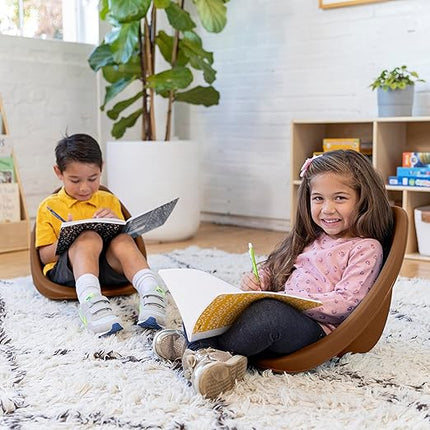 ECR4Kids Leaf Floor Seat, Rocker Chair, Chocolate, 6-Piece - LeafyLoom