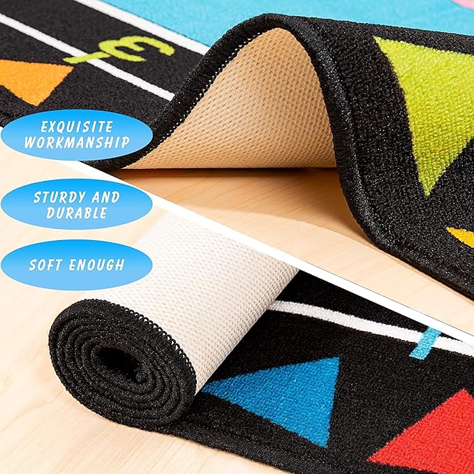 Booooom Jackson Classroom Carpet, Children's Classroom Rug 8'5"x6'5”Kid Rug with Non-Slip Backing,Children's Classroom Educational Seating Carpet Elementary - LeafyLoom