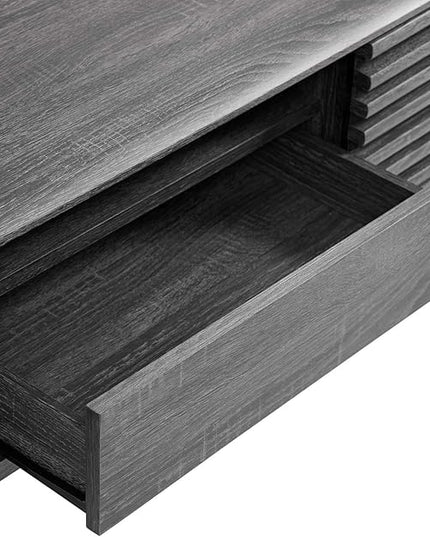 Modway Render Mid-Century Modern Low Profile 59 Inch TV Stand in Charcoal - LeafyLoom